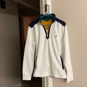 Nautica Mens 1/4 zip. White